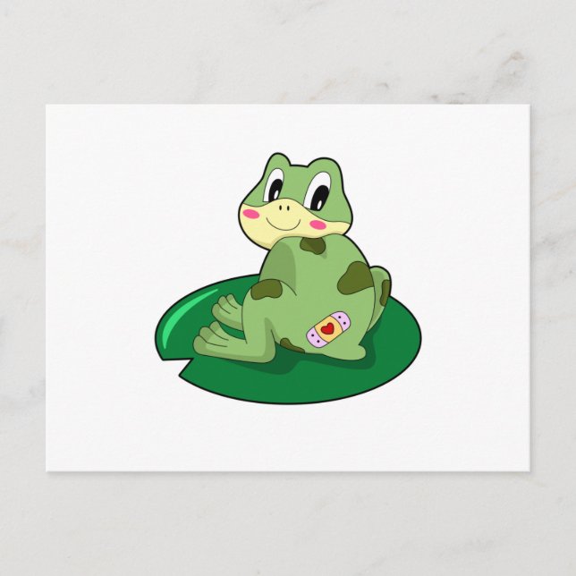 Carte Postale Pansement feuille de cœur de grenouille (Devant)