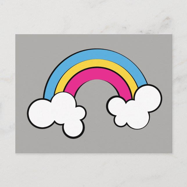 Carte Postale Pansexuel | Conception Rainbow | (Devant)