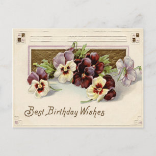 Carte Postale Pansies de Pansy blanc violet