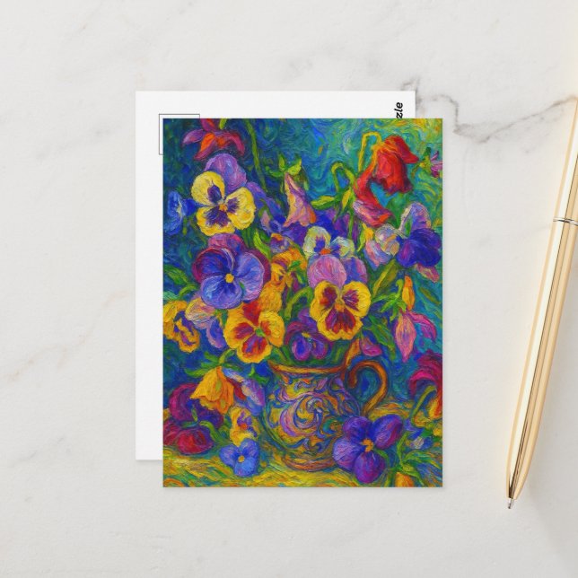 Carte postale Pansy (Devant/Arrière en situation)