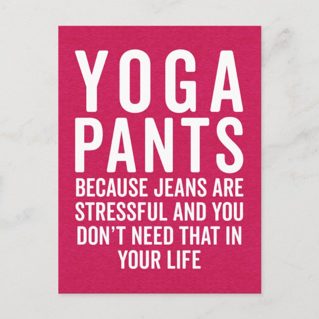 Carte Postale Pantalon de yoga Citation drôle stressante (Devant)