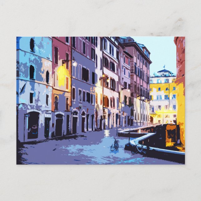 Carte Postale Panthéon Rome Italie Street View (Devant)