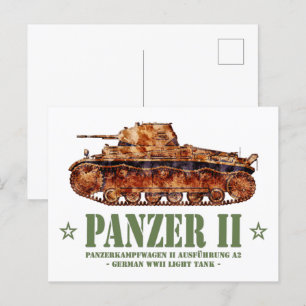 Carte Postale Panzer II A2 2ÈME GUERRE MONDIALE allemands de cha