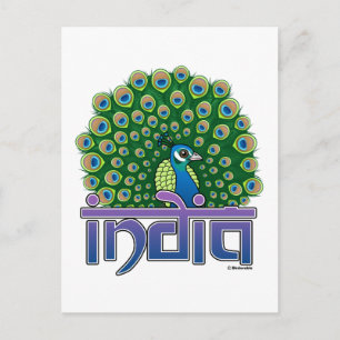 Carte Postale Paon de l'Inde