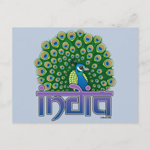 Carte Postale Paon de l'Inde