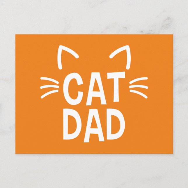Carte Postale Papa Chat Avec Oreilles Et Whiskers (Devant)