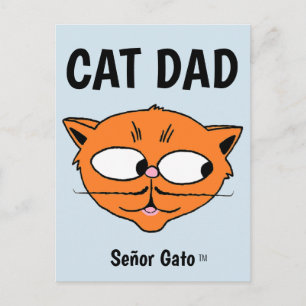 Carte Postale "PAPA CHAT" Señor Gato Moustache Chat