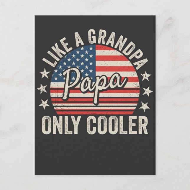 Carte Postale Papa comme un grand-père mais en plus cool Drapeau (Devant)