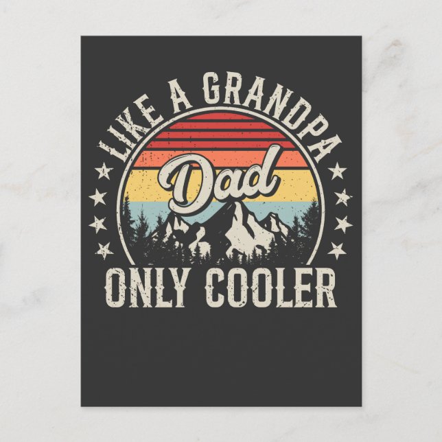 Carte Postale Papa comme un grand-père mais en plus cool Rétro (Devant)