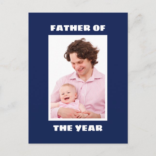 Carte Postale Papa de l'année Photo personnalisée Papa customisé (Devant)