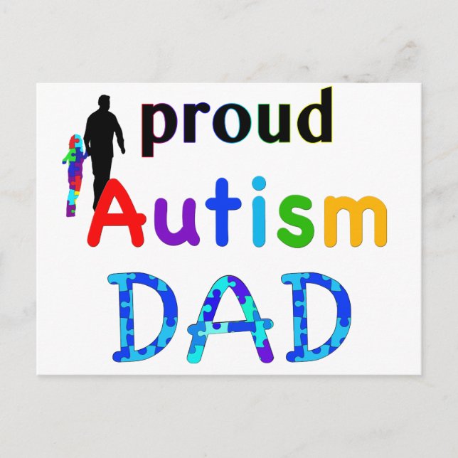Carte Postale Papa de l'autisme fier (Devant)