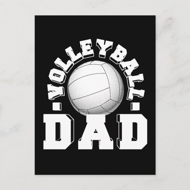 Carte Postale Papa de Volleyball École Vieux Style Élégant (Devant)