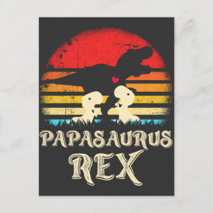 Carte Postale Papa Dinosaure Rex Drôle Reptile Enfants