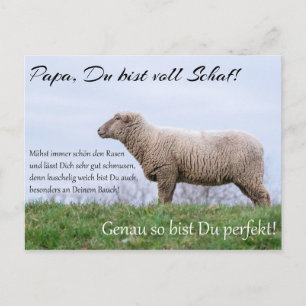Carte Postale Papa, Du bist voll Schaf !