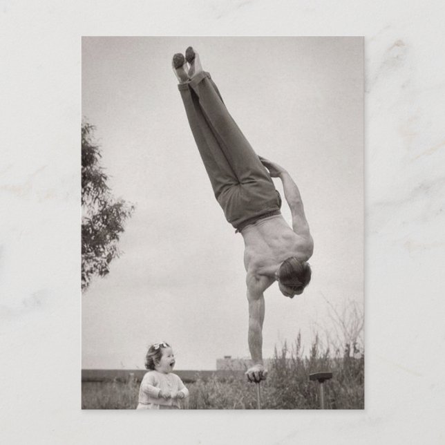 Carte Postale Papa équilibré (Devant)