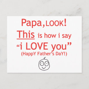 Carte Postale PaPa Je t'aime !