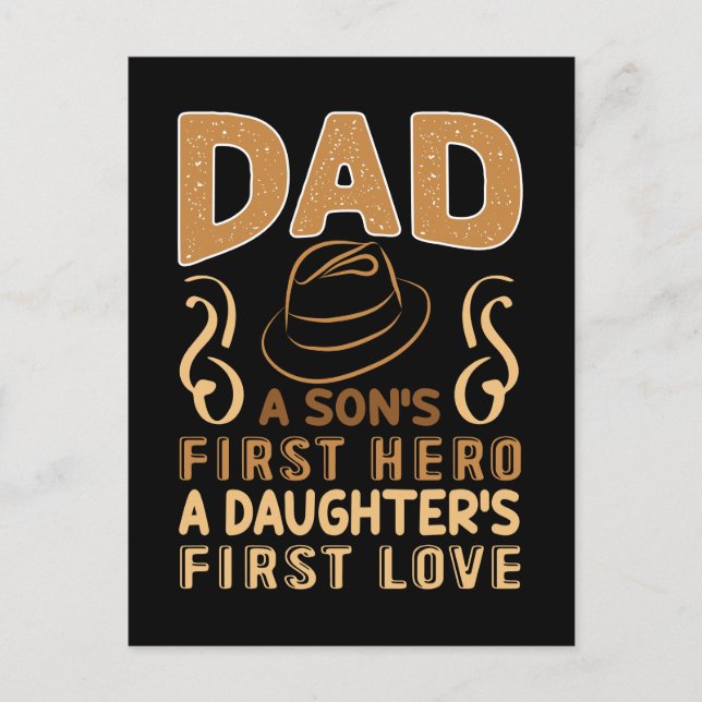Carte Postale Papa - Le premier héros du fils, le premier amour  (Devant)