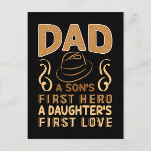 Carte Postale Papa - Le premier héros du fils, le premier amour 