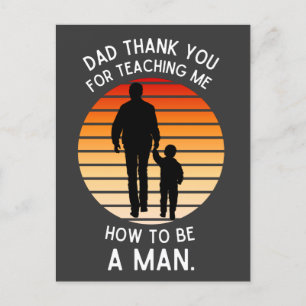 Carte Postale Papa merci de m'avoir appris à être un homme