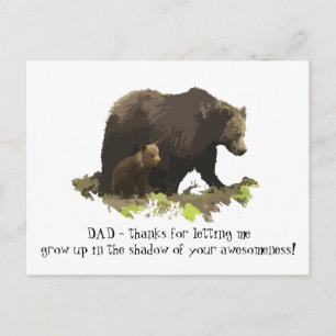 Carte Postale Papa merci d'être Awesome Bear Family