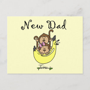 Carte Postale Papa of Twins Boy and Girl Tshirts and Gifts