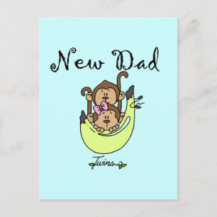 Carte Postale Papa of Twins Boy and Girl Tshirts and Gifts
