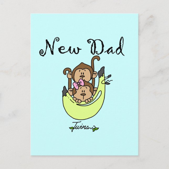 Carte Postale Papa of Twins Boy and Girl Tshirts and Gifts (Devant)
