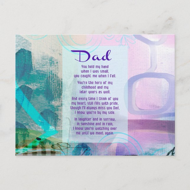 Carte Postale Papa, tu as été à mes côtés - Sympathie (Devant)