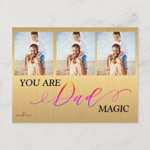 Carte Postale Papa Tu Es Magique Fête des pères Bois photo
