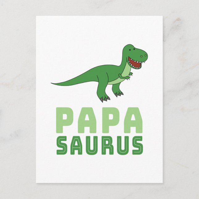 Carte Postale Papasaurus Dinosaur Tyrannosaurus Rex Fête des Pèr (Devant)