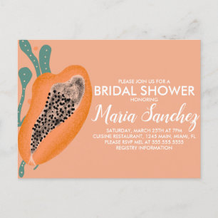 Carte Postale Papaye Fruits Tropicaux Abstraits Baby Shower 