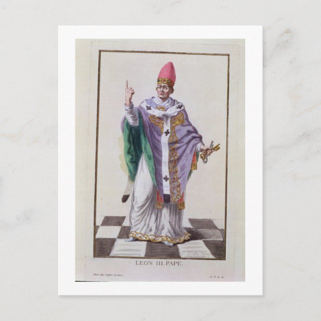 Carte Postale Pape Léon III (795-816) de 'Receuil des Estampes, (Devant)