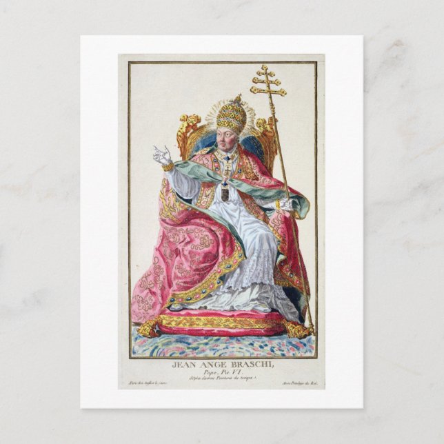 Carte Postale Pape Pie VI (1717-99) de Receuil des Estampes, (Devant)