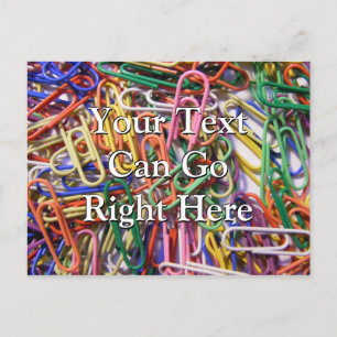 Carte postale Paperclips colorés
