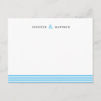 Papeterie personnalisée pour couples à rayures ble