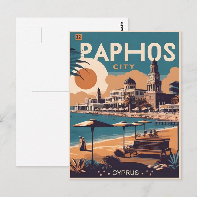 Carte Postale Paphos City, Chypre cadeau de vacances souvenir (Devant / Derrière)