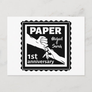 Carte Postale Papier 1er anniversaire de mariage traditionnel