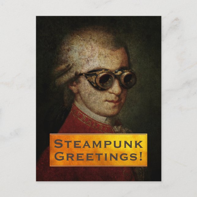Carte Postale Papier à lettres Mozart Steampunk personnalisé (Devant)