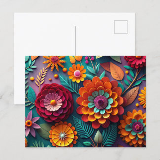 Carte Postale Papier art floral