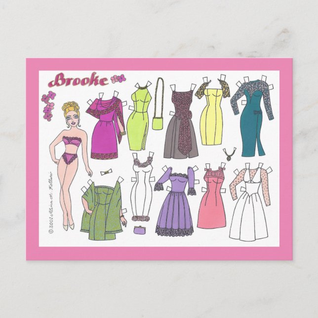 Carte postale Papier Brooke Glamor Girl (Devant)