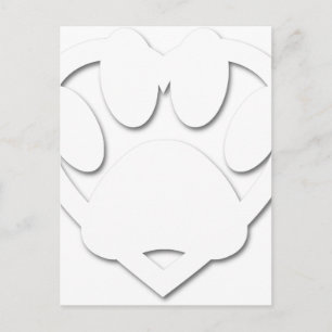 Carte Postale Papier Coupe Chien Paw Et Forme Coeur