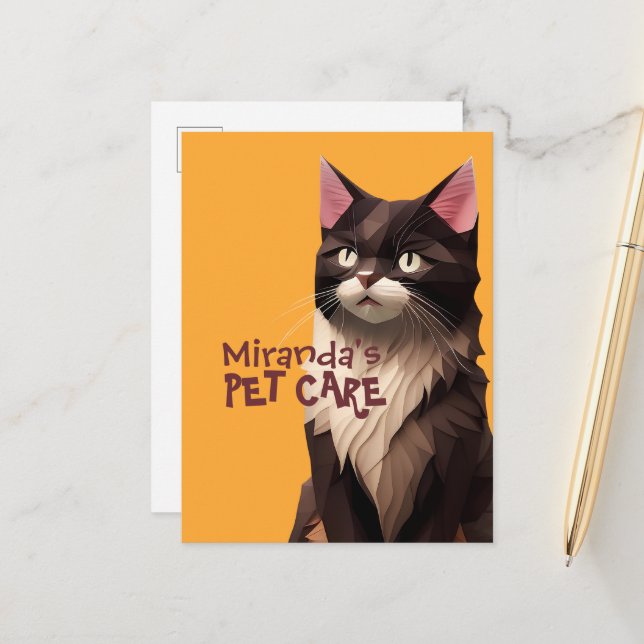 Carte Postale Papier de chat Coupe Art Animaux de compagnie Food (Devant/Arrière en situation)
