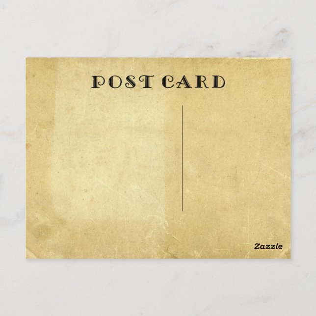 Carte Postale Papier de parchemin en métal blanc rustique ancien (Dos)