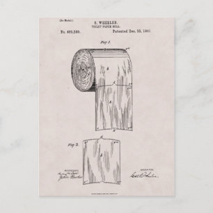 Carte Postale Papier de toilette Brevet no 465,588 par S. Wheele