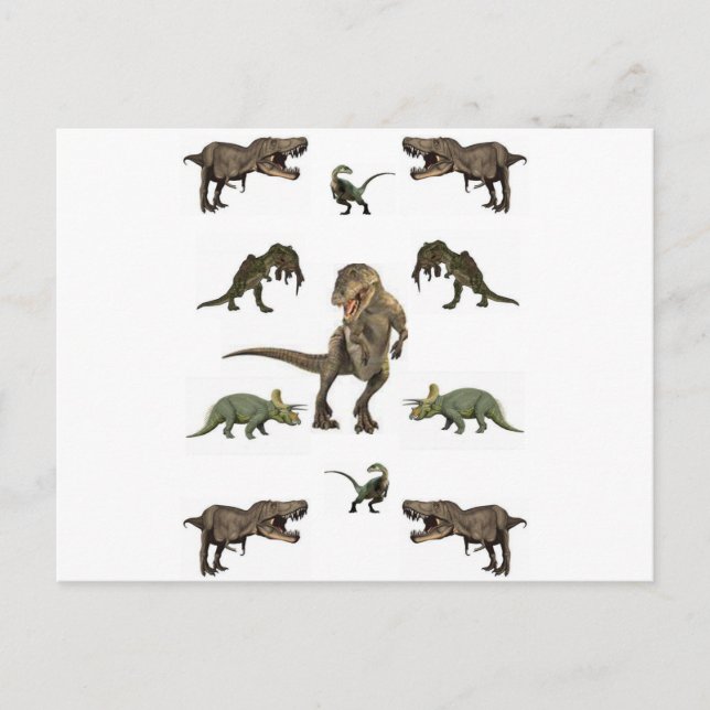 Carte Postale Papier Dinosaure (Devant)