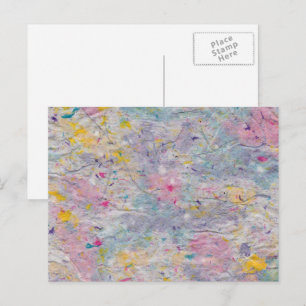 Carte Postale Papier maison avec Accents colorés à pâte