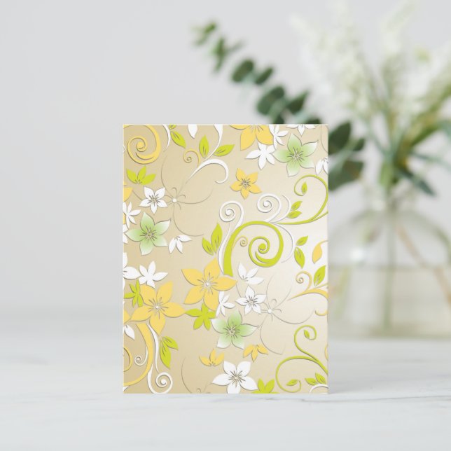 Carte Postale Papier mural à fleurs 3 (Debout devant)