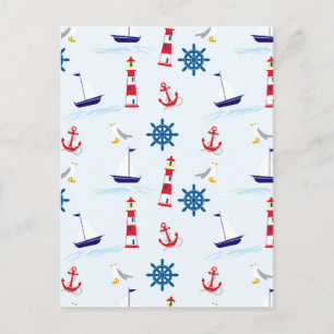 Carte Postale Papier peint à thème marin motif sans couture