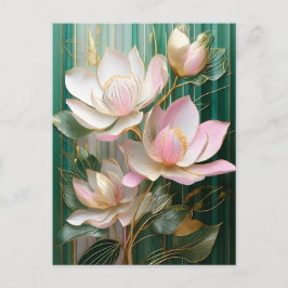 Carte Postale Papier peint en fleurs japonais Magnolia Art
