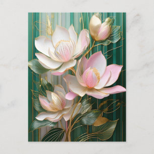 Carte Postale Papier peint en fleurs japonais Magnolia Art